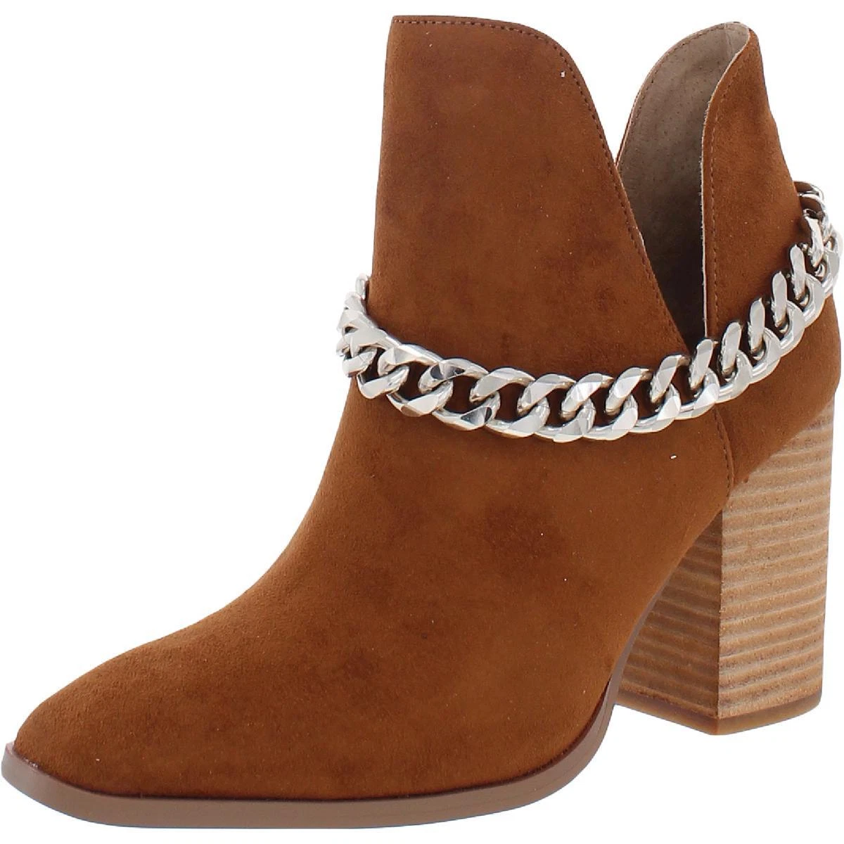 Steve Madden Womens Linking Chain Pointed Toe Heels Ankle Boots Shoes BHFO 2276