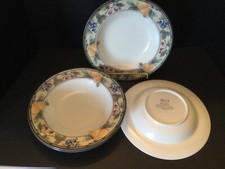 Mikasa Intaglio Garden Harvest Rimmed Soup Bowlsl 4 