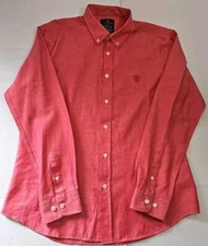 New Jimmy Sanders Marine Club NY Women’s LS Button Down Red Shirt Size Large  