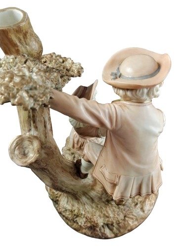 Royal Worcester blush ivory large figure group by Hadley, boy and girl, 1888 - Picture 20 of 24