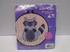 Little Raccoon Felt Applique & Embroidery Kit 6" Round Dimensions Learn-a-Craft