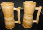 Vintage FRANKOMA Pottery Kitchen Salt Pepper Shaker Set With Handles Brown — photo 3