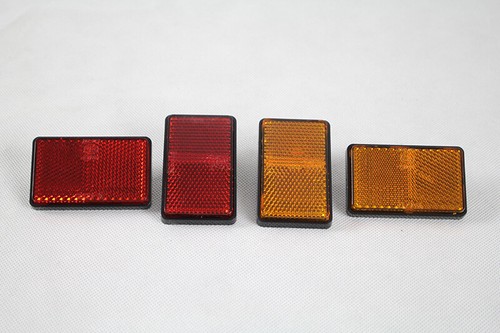 Bolt On Red&Amber Reflector Rectangle Side Marker Universal For Motorcycle ATV - Picture 3 of 12