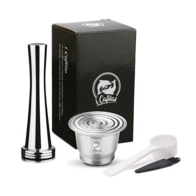 i Cafilas Stainless Steel Refillable Reusable Coffee Capsule Pod for Nespresso