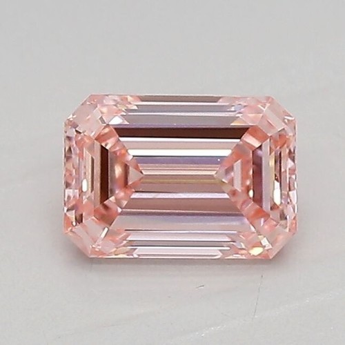 Solitaire Emerald Cut 1 CT Lab Grown Diamond Pink Color VVS1 Certified Loose - Picture 5 of 6