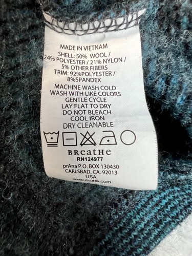 Prana Wool Knit Sweater Women Med Oversized Slouchy Crew Neck Relaxed Loose Fit - Picture 14 of 15