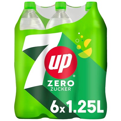 7UP Zero, Zuckerfreie Limonade mit Zitronen- und Limetten 6 x 1,25l =1,80 /L