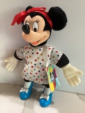1987 Minnie Mouse 10  Plush in Polka Dot Dress with Shopping Bag by Applause