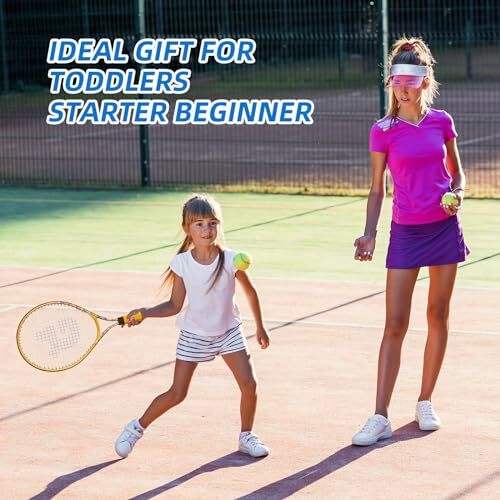 "Kinder Tennisschläger 2er-Pack mit Tennistrainer Rebound Bälle, Größe 19"" & 21" - Bild 3 von 7