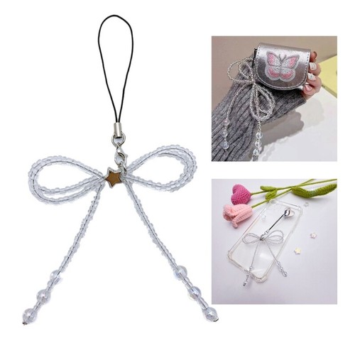 Star Charm Phone Strap Glaze Bowknot Keyring Women Handbag Ornament Backpack - Zdjęcie 2 z 8