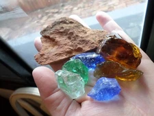 andara crystal - monatomic andara glass + Sedona rock -135 grams total - E70
