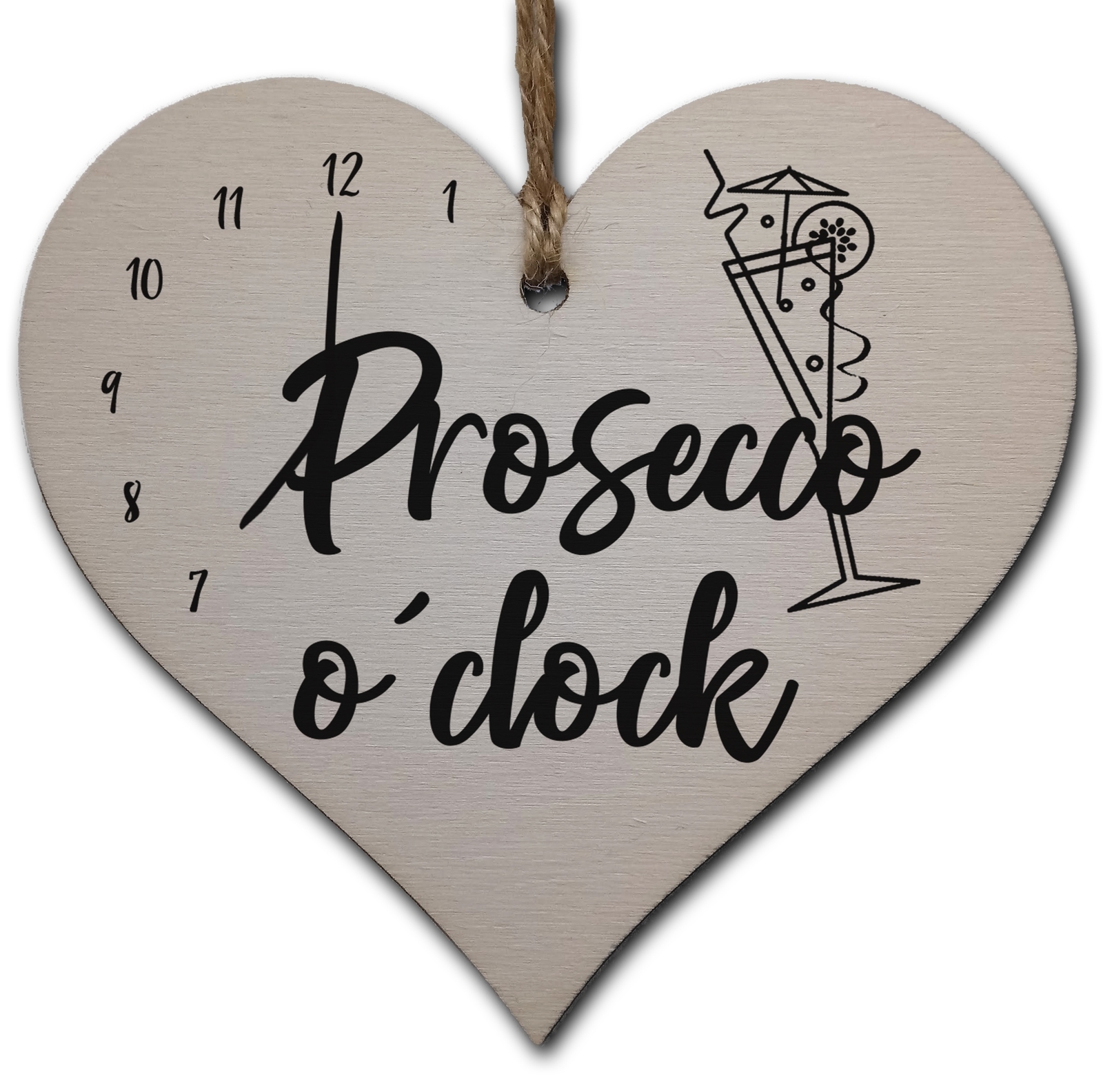 Handmade Wooden Hanging Heart Plaque Gift Perfect for Prosecco Lovers Novelty Fu