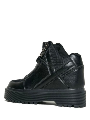 YRU Qozmo Slayr Slayer Black Punk Gothic Military Boots Platforms Sneakers Shoes - Picture 2 of 6