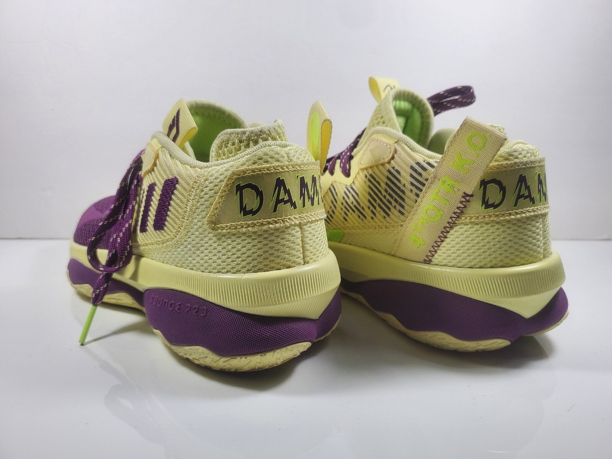 Adidas Dame 8 Dame Time Basketball Mens Boys Yellow Purple