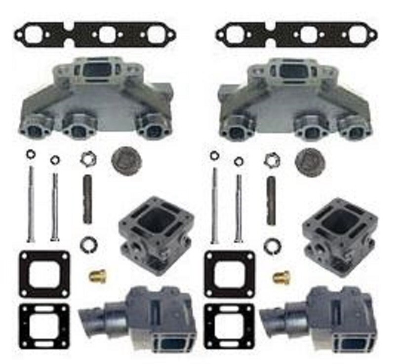 Manifold riser elbow Exhaust Kit for Mercruiser 4.3 4.3L 4