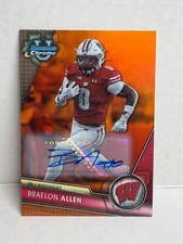 Braelon Allen 2023 Bowman Chrome U Orange Refractor rookie Auto RC /25 Jets