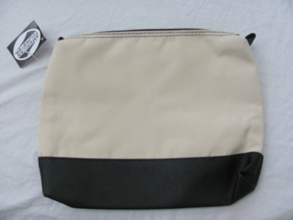 Nueva bolsa de viaje American Tourister bolsa de cosméticos caqui y negra 10" x 8,5" Foto 3 de 3