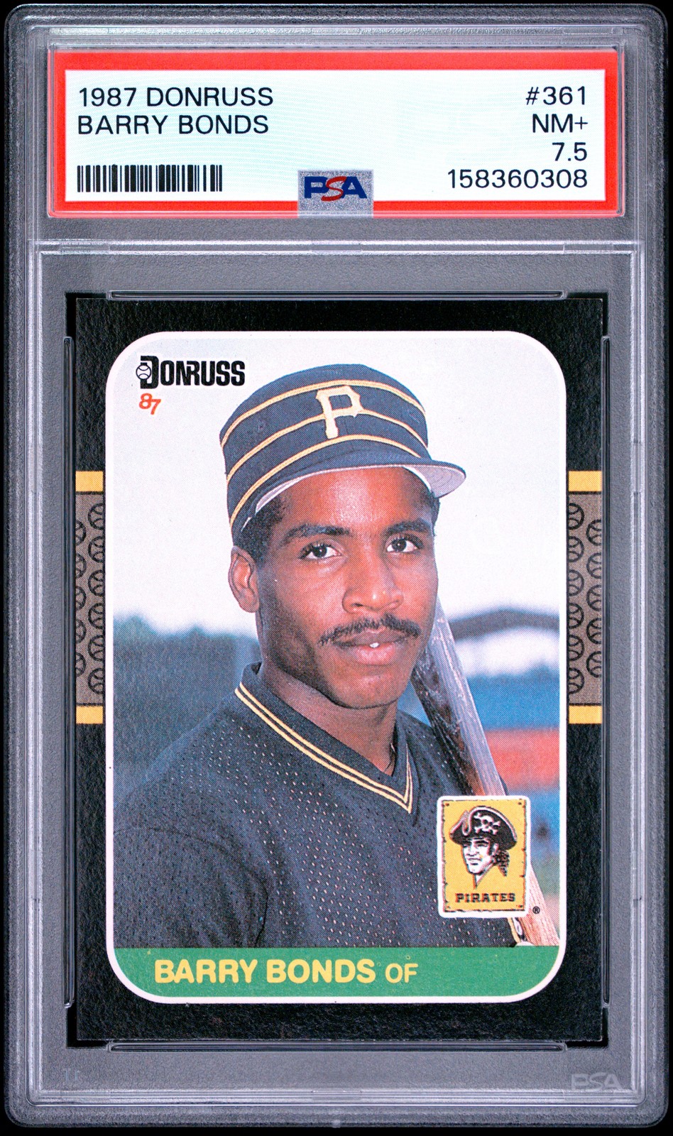 1987 DONRUSS #361 BARRY BONDS ROOKIE RC PSA 7.5
