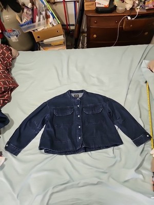 Scoop Women's Cropped Oversized Button Down Denim Jacket Size Medium 8-10NEW NWT