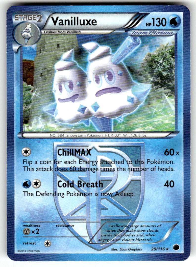 Vanilluxe 29/116 Rare Plasma Freeze Pokemon LP