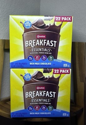 Carnation Breakfast Essentials Powder Drink Mix, Rich Milk Chocolate, 22 Ct- X 2