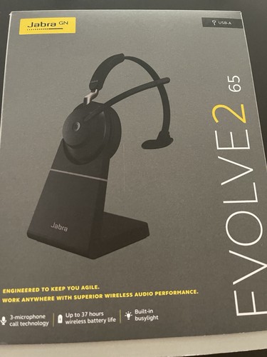 Jabra Evolve2 65 Mono Wireless On-Ear Headset (Microsoft Teams, USB Type-A, Blac - 第 6/6 張圖片