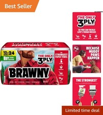 Strong  Absorbent 3-Ply Paper Towels - 12 Double Rolls, Eco-Friendly Design