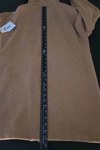 Zyia Active Long Hoodie Sweatshirt Womens XL Camel Full Zip Ripcord Drawstring - Picture 18 of 19
