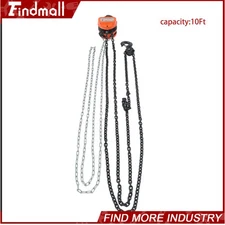 Findmall 2 Ton/4400 lbs Capacity 10FT Steel Hand Chain Hoist 360° Swivel Hook
