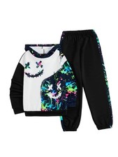 Boy's 2 Piece Outfits Colorful Graphic Print Long Sleeve Hoodie and Sweatpant...
