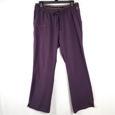 HeartSoul Heart Breaker Womens Scrub Bottoms Eggplant Drawstring Waist Size L