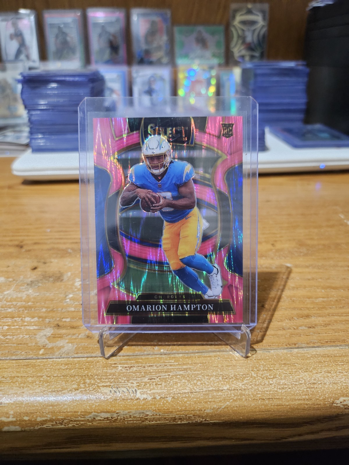 2025 Panini Select Omarion Hampton Concourse Pink Shock Rookie