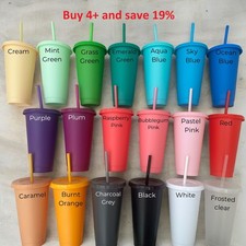 24oz Reusable Tumbler Cup BPA Free Lid & Straw Party Gift UK