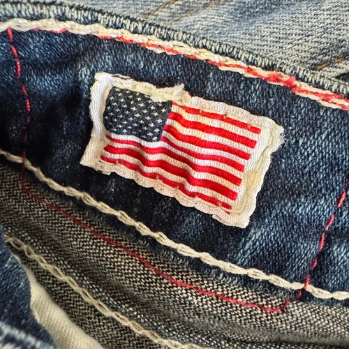 True Religion Y2K USA Made White Stitch Low Rise Billy Straight Jean Women Sz 32 - Picture 4 of 9