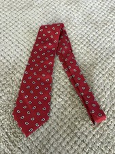 Lauren Ralph Lauren Tie Red White Blue Paisley 100 Silk Hand Finish/Made In USA