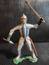 MARX VINTAGE 1964 KNIGHT FIGURE WITH SWORD MACE WARRIOR LARGE SIZE 6" PLASTIC
