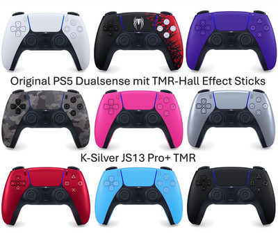 Sony PS5 DualSense Controller - K-Silver TMR Hall Effect-Sticks - versch. Farben