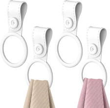 4 Pack Silicone Kitchen Towel Holder-Durable Dish Towel Hook for Cabinet, White