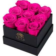 Forever Flowers for Delivery Prime - 9pcs Preserved Fresh Roses, Genuine Rose...