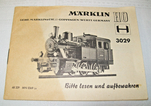 Märklin H0 3029 - Bedienungsanleitung für kleine Dampflok von 1969 | Zustand: Gebraucht