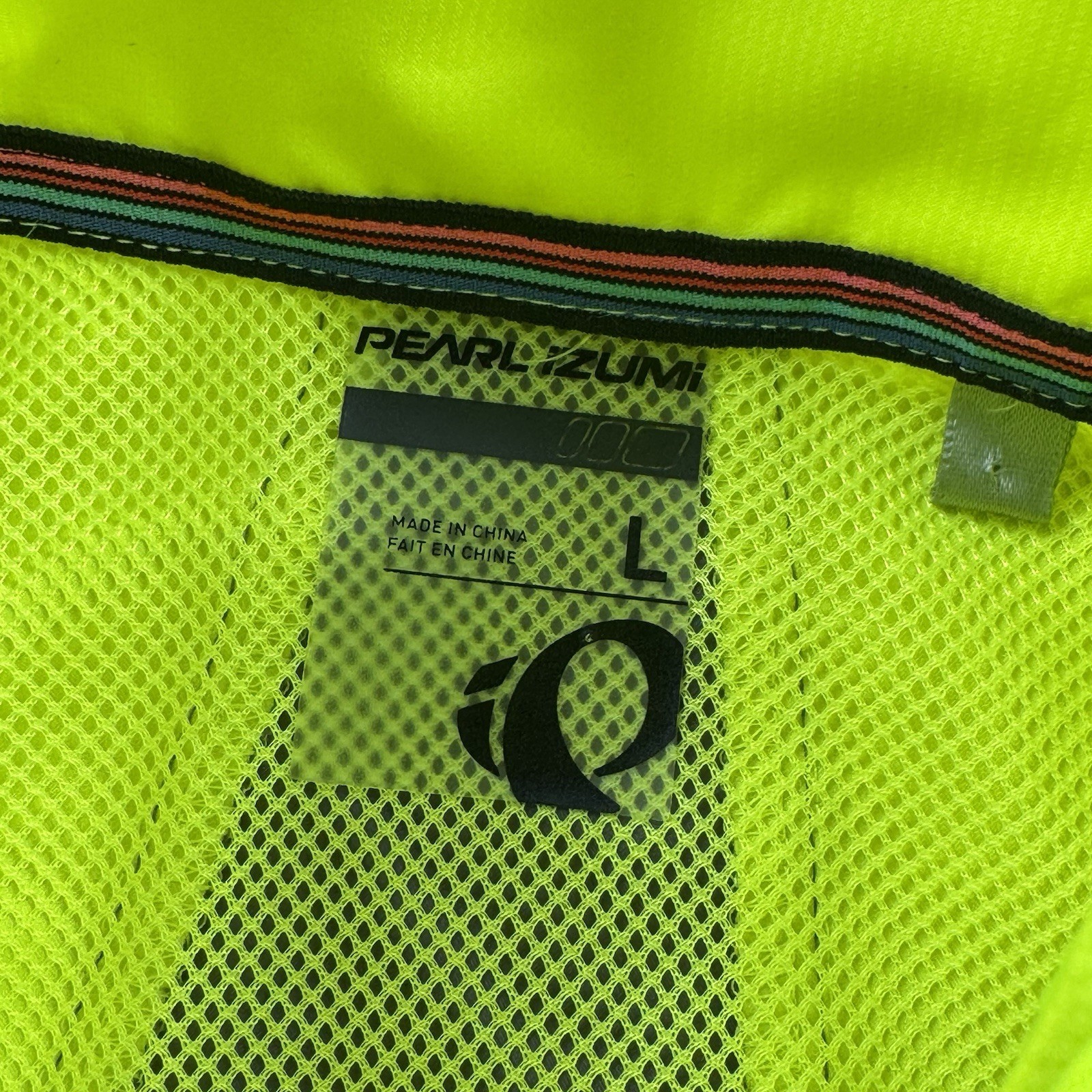 Pearl Izumi Mens L Cycling Jacket Reflective Full Zip Neon Yellow Vented Barrier