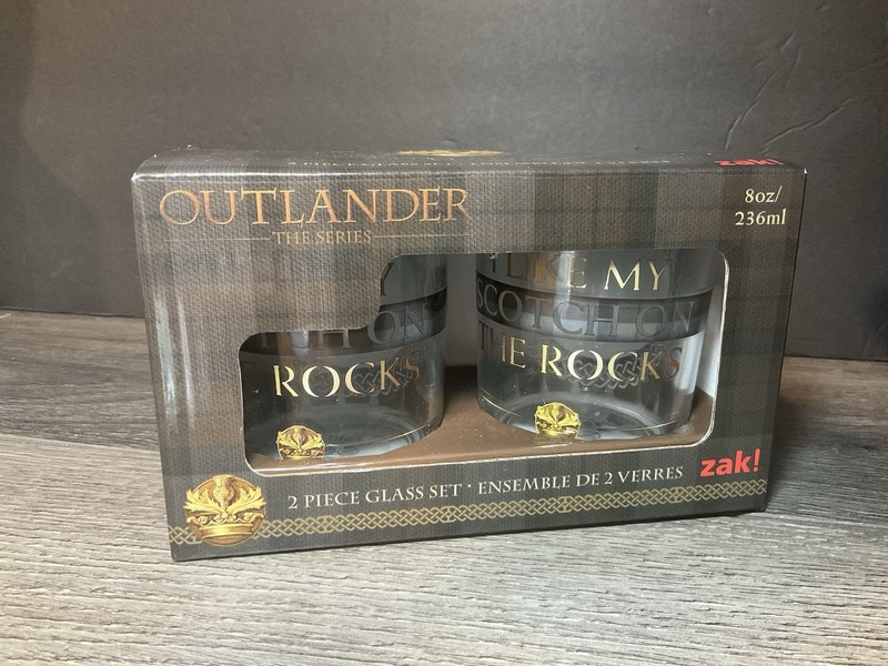New Outlander 2  Drinking Glasses Jamie Fraser Memorabilia Great Gift