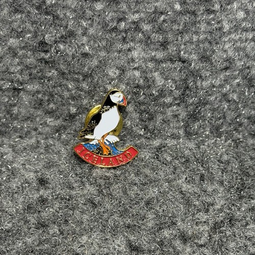 Atlantic Puffin Tie Tack Cloisonné Enamel Bird Pin Seabird “Iceland” Sea Sailing