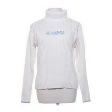 4Wards, Rollkragenpullover, Größe: 44/46, Weiß, Acryl/Baumwolle, Print #x9e