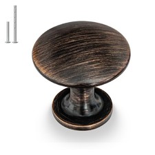 homdiy 30 Pack Oil Rubbed Bronze Round Solid Zinc Alloy Cabinet Knobs Rust