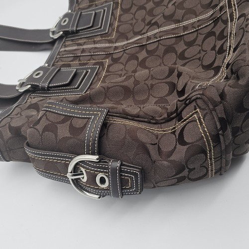 Genuine COACH 10080 Soho brown signature tote bag Large - Picture 7 of 12