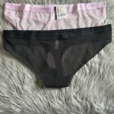 Joyspun Thong Womens Size XXXL 22 Panty Purple  Black Mesh Sheer Panties