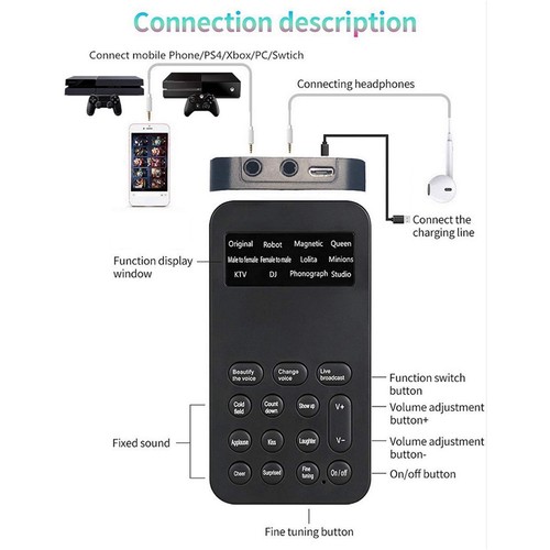 Voice Changer Microphone à Main Voice Changer avec Son Effet Multifonctionnelm9004 - Photo 5/9