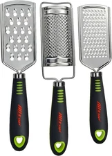 Elegant Stainless Steel Zester Set: 3 Essential Graters for Gourmet Cooking