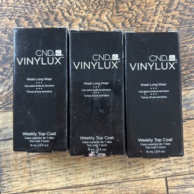 CND Vinylux Weekly Top Coat New In Box 15mL Each Lot Of 3